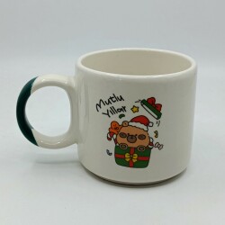 MİNİK AYICIK HEDİYE MUTLU YILLAR-D KUPA - YEŞİL SAP - 