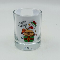 MİNİK AYICIK HEDİYE MUTLU YILLAR-SHOT BARDAĞI - ŞEFFAF - 