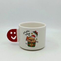 MİNİK AYICIK HEDİYE MUTLU YILLAR-SMİLE KUPA - KIRMIZI SAP - 