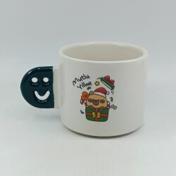 MİNİK AYICIK HEDİYE MUTLU YILLAR-SMİLE KUPA - YEŞİL SAP - 