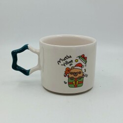 MİNİK AYICIK HEDİYE MUTLU YILLAR-YILDIZ KUPA - YEŞİL SAP - 