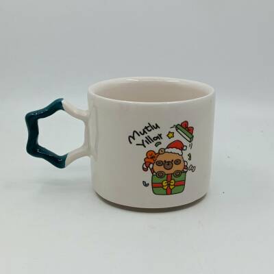 MİNİK AYICIK HEDİYE MUTLU YILLAR-YILDIZ KUPA - YEŞİL SAP - 1