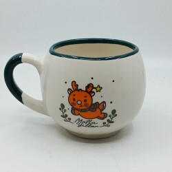 MİNİK GEYİK MUTLU YILLAR-BALON KUPA - YEŞİL SAP YEŞİL TURNETT - 