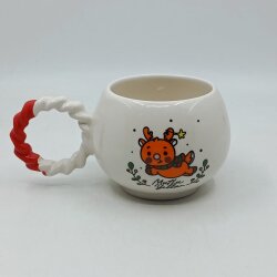 MİNİK GEYİK MUTLU YILLAR-BALONCUK KUPA - KIRMIZI SAP - 