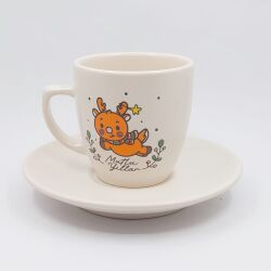 MİNİK GEYİK MUTLU YILLAR-KLASİK TÜRK KAHVESİ FİNCANI - TRANSPARAN GÖVDE - 