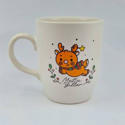 MİNİK GEYİK MUTLU YILLAR-OVAL KUPA - TRANSPARAN SAP - 1