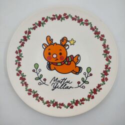 MİNİK GEYİK MUTLU YILLAR-SATÜRN SUNUM TABAĞI - TRANSPARAN GÖVDE - 