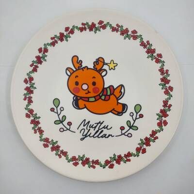 MİNİK GEYİK MUTLU YILLAR-SATÜRN SUNUM TABAĞI - TRANSPARAN GÖVDE - 1