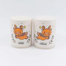 MİNİK GEYİK MUTLU YILLAR-SİLİNDİR SERAMİK TUZLUK & BİBERLİK - SİLİNDİR SERAMİK TUZLUK & BİBERLİK - 