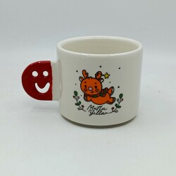 MİNİK GEYİK MUTLU YILLAR-SMİLE KUPA - KIRMIZI SAP - 