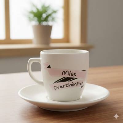 MİSS OVERTHİNKER-KLASİK TÜRK KAHVESİ FİNCANI - TRANSPARAN GÖVDE - 1