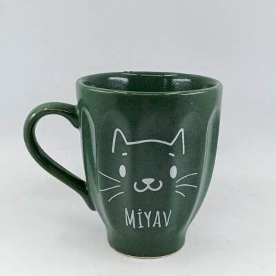 MİYAV-KAMPANYALI KUPA - UZUN FORM YEŞİL - 1