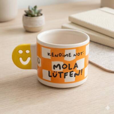 MOLA LÜTFEN!-SMİLE KUPA - SARI SAP - 1