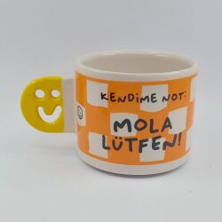 MOLA LÜTFEN!-SMİLE KUPA - SARI SAP - 