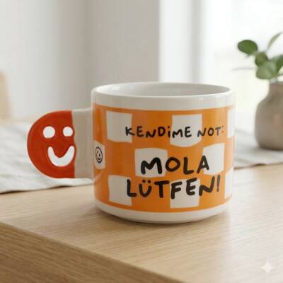 MOLA LÜTFEN!-SMİLE KUPA - TURUNCU SAP - 1