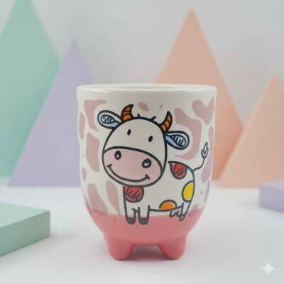 MOR İNEK DESEN-İNEK KUPA - TRANSPARAN - 1