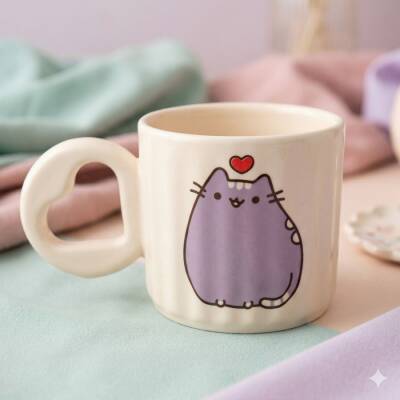 MOR KALPLİ KEDİ-EROS KUPA - TRANSPARAN SAP TRANSPARAN GÖVDE - 1