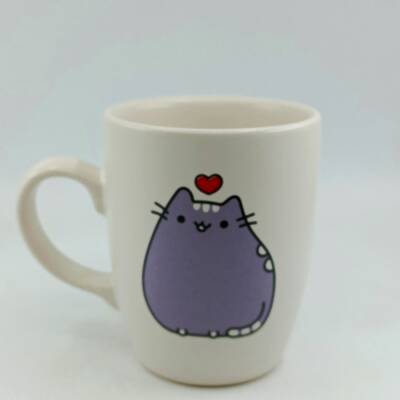 MOR KALPLİ KEDİ-OVAL KUPA - TRANSPARAN SAP - 1