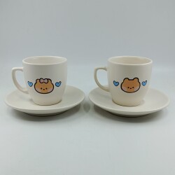 MR.AYI & MRS. AYI-İKİLİ TÜRK KAHVESİ FİNCANI - TRANSPARAN - 