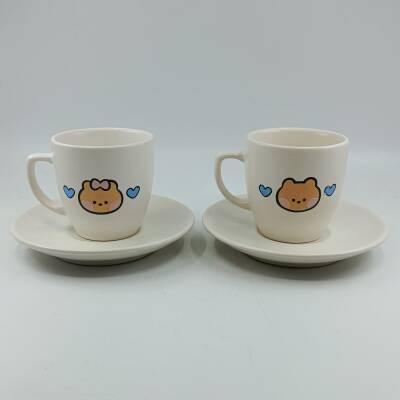 MR.AYI & MRS. AYI-İKİLİ TÜRK KAHVESİ FİNCANI - TRANSPARAN - 1