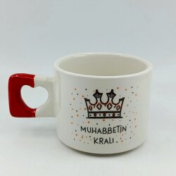 MUHABBETİN KRALI-KALP KUPA - KIRMIZI SAP - 