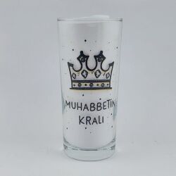 MUHABBETİN KRALI-RAKI BARDAĞI - ŞEFFAF - 