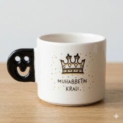MUHABBETİN KRALI-SMİLE KUPA - SİYAH SAP - 