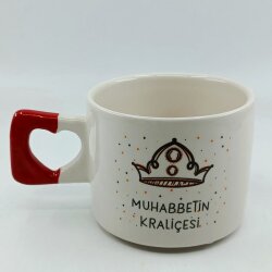 MUHABBETİN KRALİÇESİ-KALP KUPA - KIRMIZI SAP - 