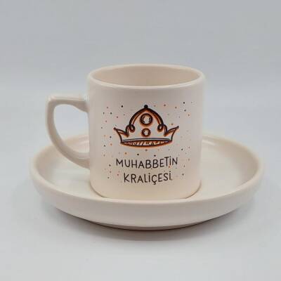 MUHABBETİN KRALİÇESİ-VENÜS TÜRK KAHVESİ FİNCANI - TRANSPARAN GÖVDE - 1