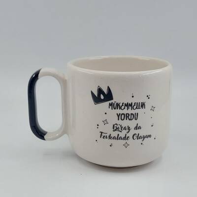 MÜKEMMELLİK YORDU BİRAZ DA - ARYA ÇAY FİNCANI - SİYAH SAP - 1