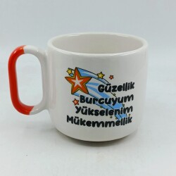 MÜKEMMELLİK YORDU-YILDIZLI - ARYA ÇAY FİNCANI - KIRMIZI SAP - 