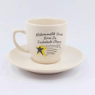 MÜKEMMELLİK YORDU-YILDIZLI-KLASİK TÜRK KAHVESİ FİNCANI - TRANSPARAN - 1