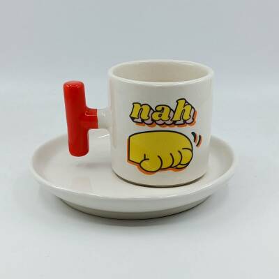 NAH-T TÜRK KAHVESİ FİNCANI - TURUNCU SAP - 1