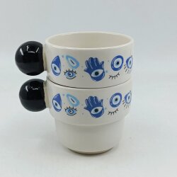 NAZAR BONCUĞU SARMAL 1-İKİLİ PUNTO ESPRESSO - SİYAH SAP - 