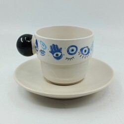 NAZAR BONCUĞU SARMAL 1-PUNTO FİNCAN - SİYAH SAP - 