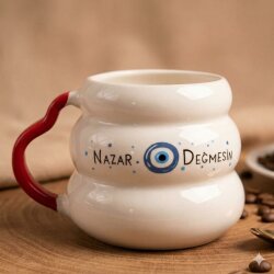 NAZAR DEĞMESİN-KOVAN KUPA - KIRMIZI SAP - 