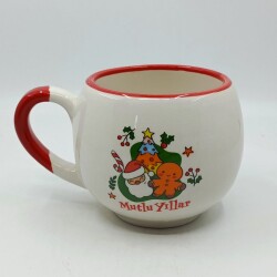 NEOL ÇAM AĞACI KURABİYE ADAM MUTLU YILLAR-BALON KUPA - KIRMIZI SAP KIRMIZI TURNET - 