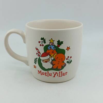 NEOL ÇAM AĞACI KURABİYE ADAM MUTLU YILLAR-BODUR KUPA - TRANSPARAN - 1