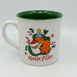 NEOL ÇAM AĞACI KURABİYE ADAM MUTLU YILLAR-İDA KUPA - TRANSPARAN SAP TRANSPARAN GÖVDE YEŞİL İÇ - 