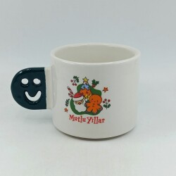 NEOL ÇAM AĞACI KURABİYE ADAM MUTLU YILLAR-SMİLE KUPA - YEŞİL SAP - 