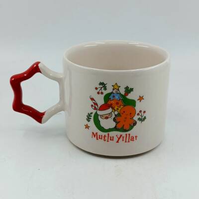 NEOL ÇAM AĞACI KURABİYE ADAM MUTLU YILLAR-YILDIZ KUPA - KIRMIZI SAP - 1