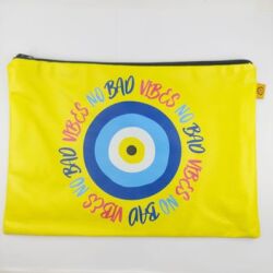 NO BAD VİBES- DERİ CLUTCH - 