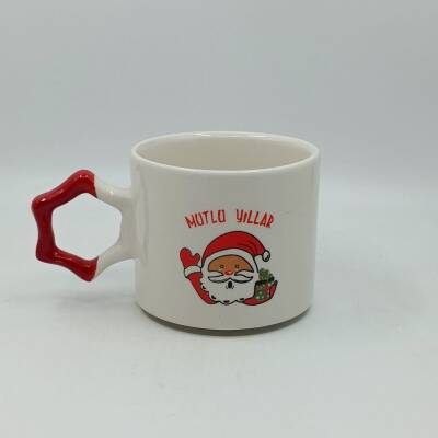 NOEL BABA HEDİYE MERRY CHRİSTMAS-YILDIZ KUPA - KIRMIZI SAP - 1