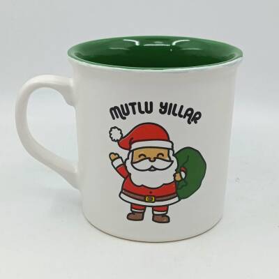 NOEL BABA MUTLU YILLAR-İDA KUPA - TRANSPARAN SAP TRANSPARAN GÖVDE YEŞİL İÇ - 1