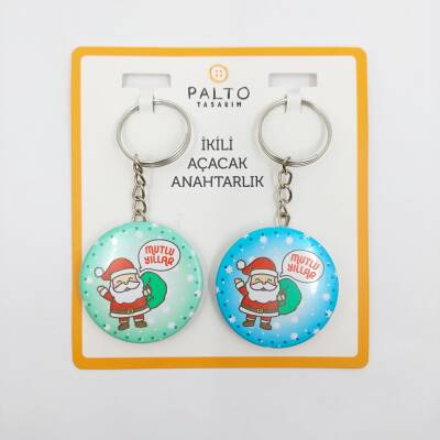 NOEL BABA MUTLU YILLAR-İKİLİ AÇACAK ANAHTARLIK - TEKLİ - 1