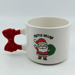 NOEL BABA MUTLU YILLAR-KURDELE KUPA - KIRMIZI SAP - 