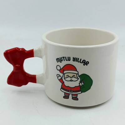 NOEL BABA MUTLU YILLAR-KURDELE KUPA - KIRMIZI SAP - 1