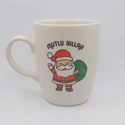 NOEL BABA MUTLU YILLAR-OVAL KUPA - TRANSPARAN SAP - 