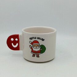 NOEL BABA MUTLU YILLAR-SMİLE KUPA - KIRMIZI SAP - 
