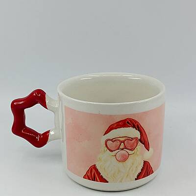NOEL DADDY PİNK-DİJİTAL BASKI KUPA - YILDIZ KUPA - 1